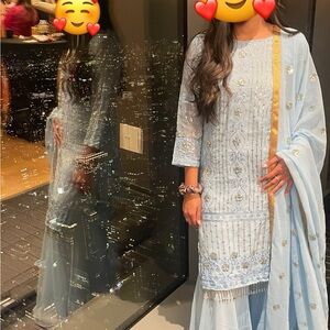 Light blue Sharara suit (Indian dress)